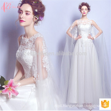 Cheap Faddish Long Sleeve Appliqued A Line Lace Wedding Dress